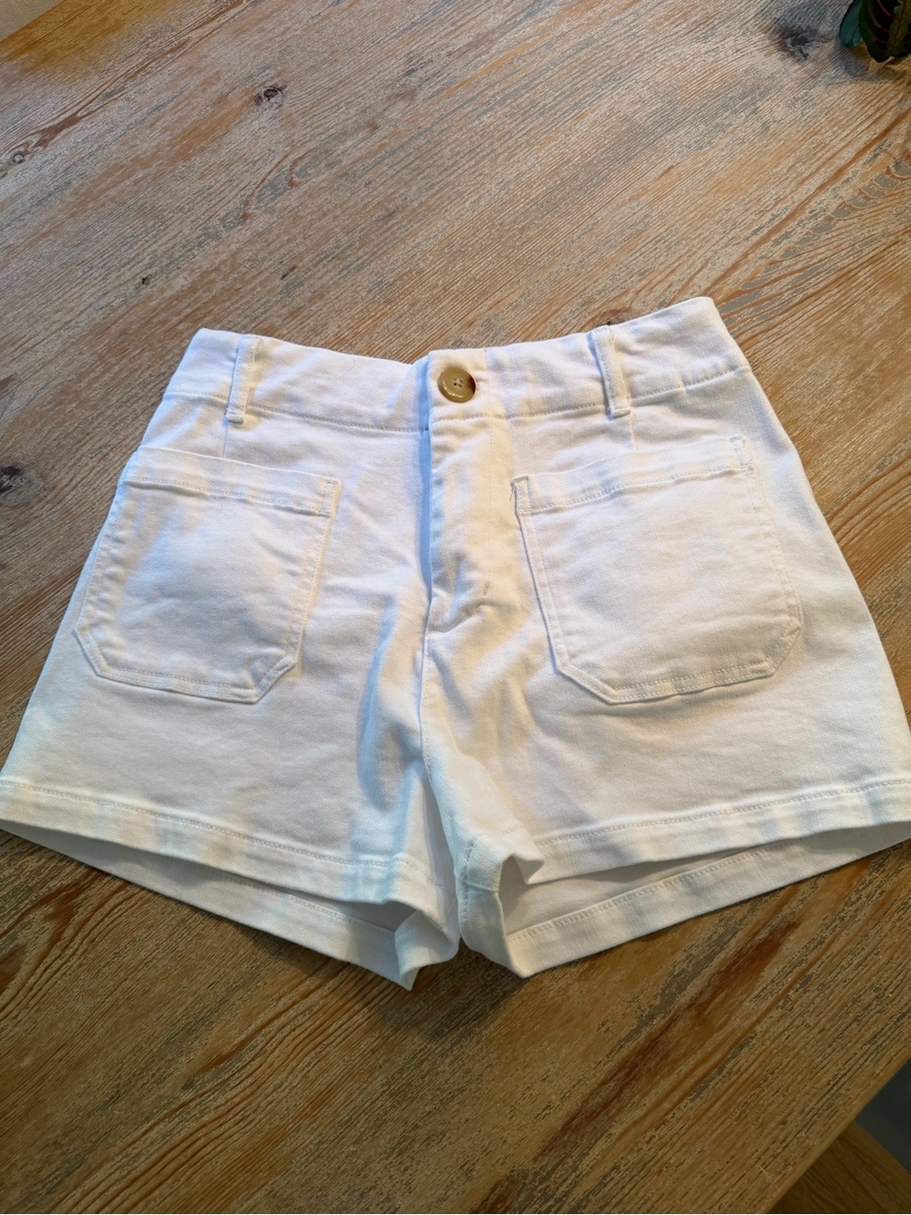 Maeve White High-Rise Casual Shorts